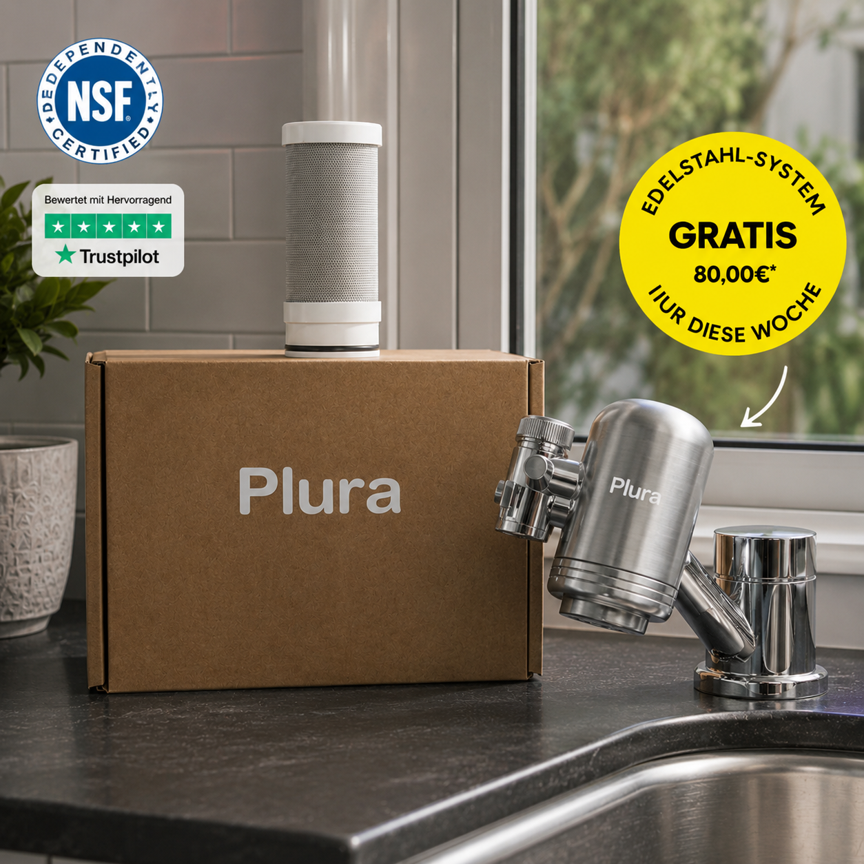 Plura 3.0 Trinkwasser- Wasserhahnfilter